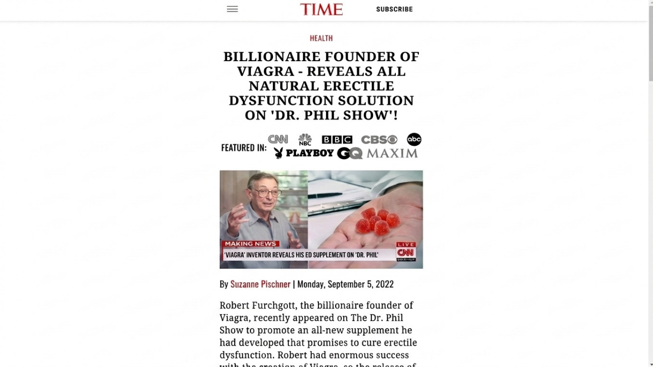 Time article about Viagra founder ED solution